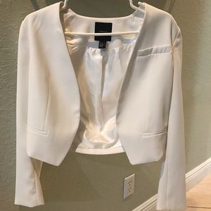 Cropped white blazer